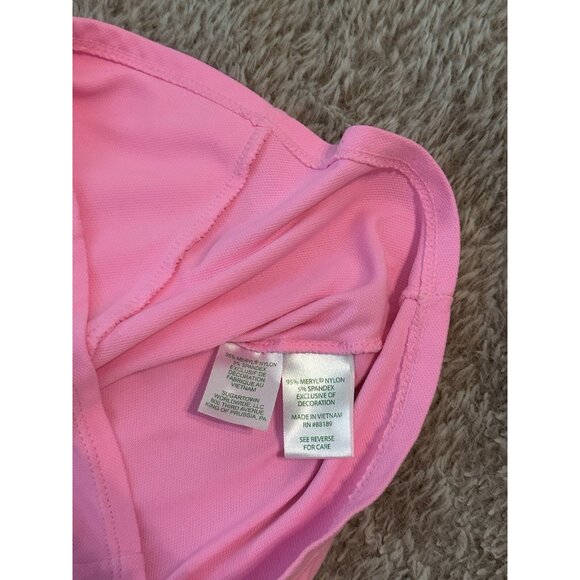 LILLY PULITZER SIZE XXS LUXLETIC MARTINA POLO TOP *HAVANA PINK* UPF 50+ - Picture 11 of 13